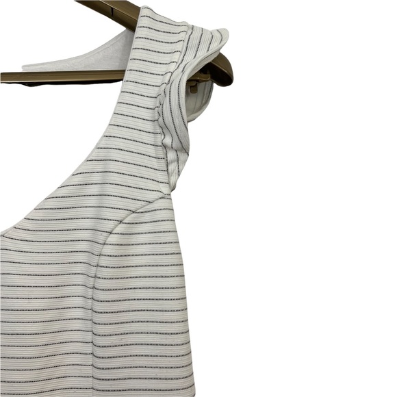 Maeve Sunland Ruffles Striped Dress Cap Sleeves Mid Length Anthropologie - Picture 3 of 8